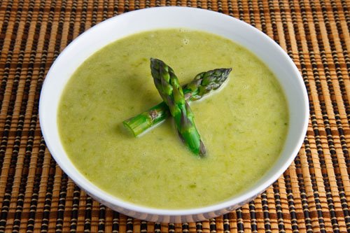 Creamy-Asparagus-Soup-with-Morel-Mushroo