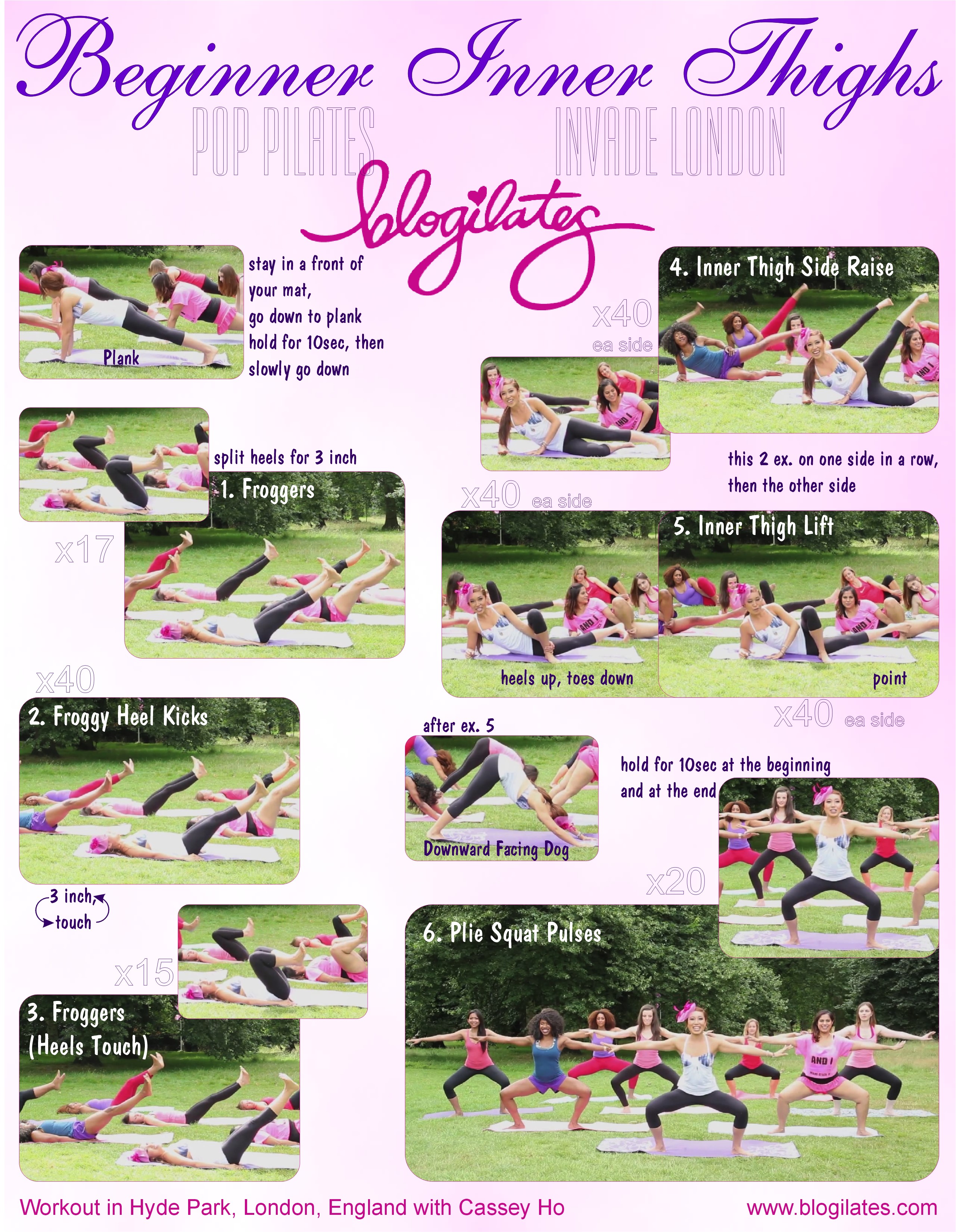 Quick Burn INNER THIGH Workout! Best Pilates Exercises for Lean & Toned legs!  - Blogilates