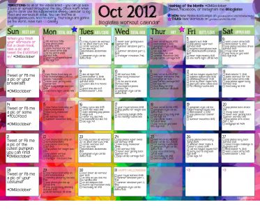 #OMGoctober Workout Calendar! - Blogilates