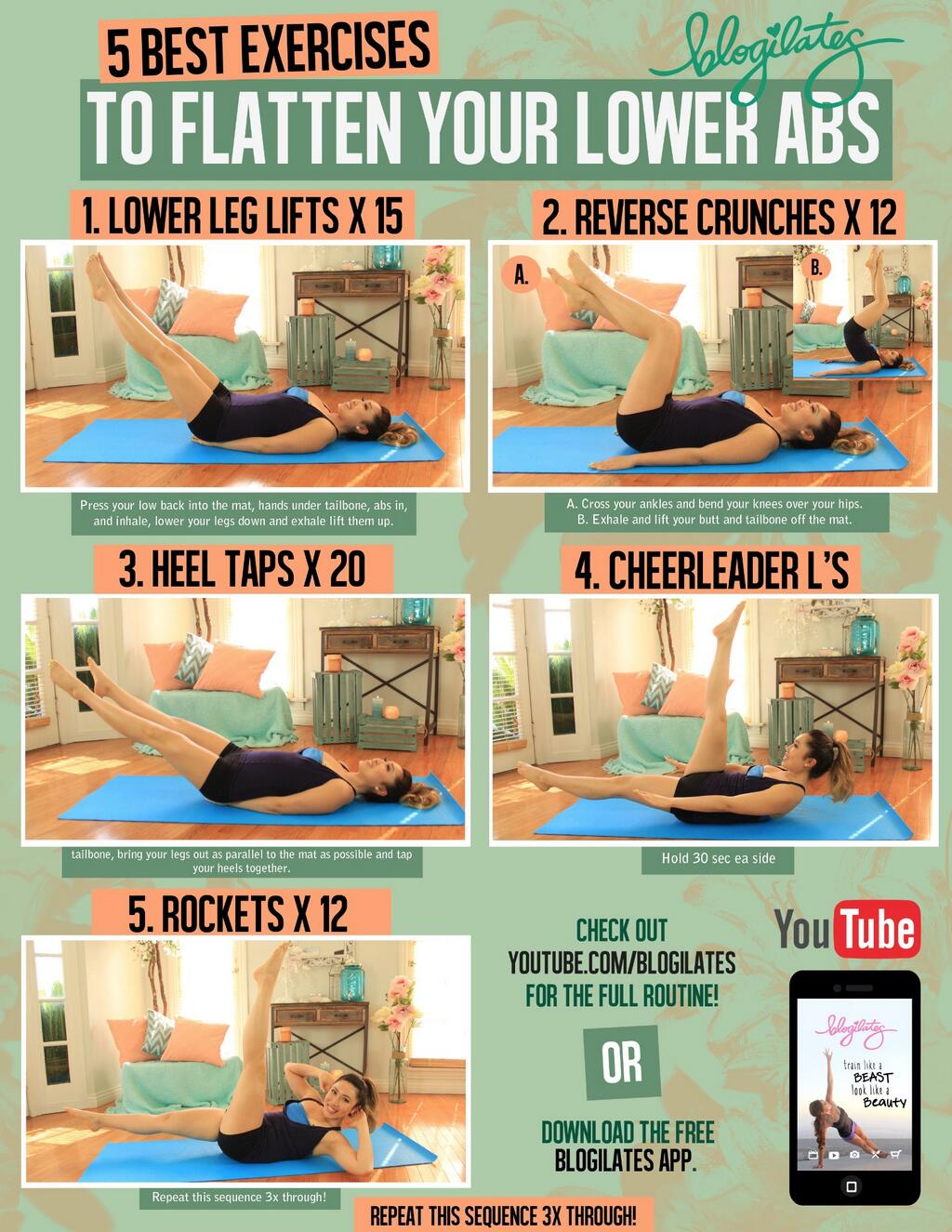 5 Best Exercises to Flatten Your Lower Abs Printable - Blogilates