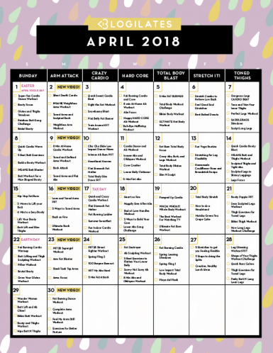 April 2018 Workout Calendar! - Blogilates