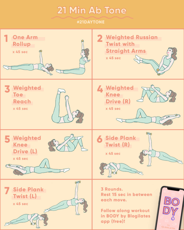 21 Minute Ab Tone Workout - Shape Your Waist and Sculpt Your Core ...