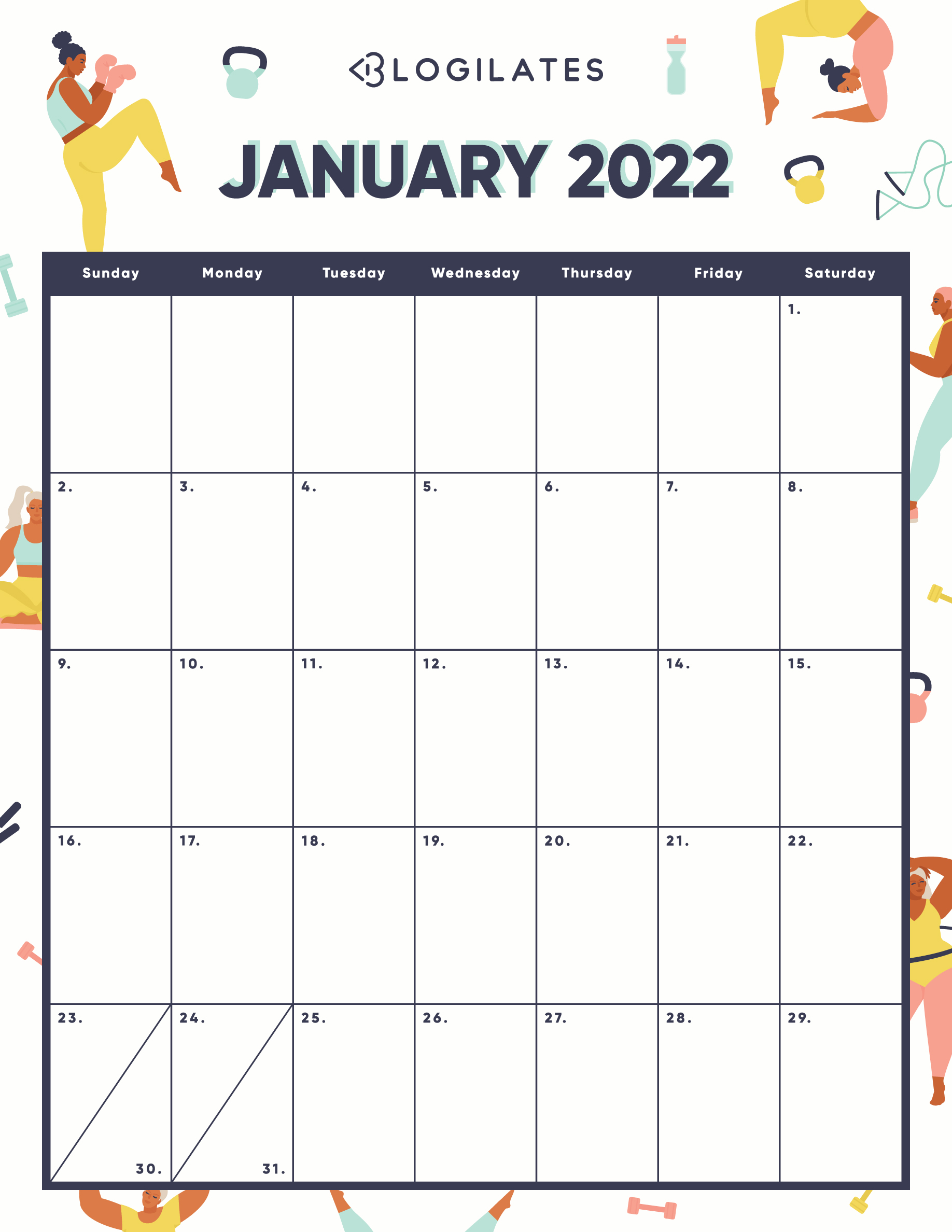 Latest Blogilates 21 Day Challenge 2022 Calendar Free Photos