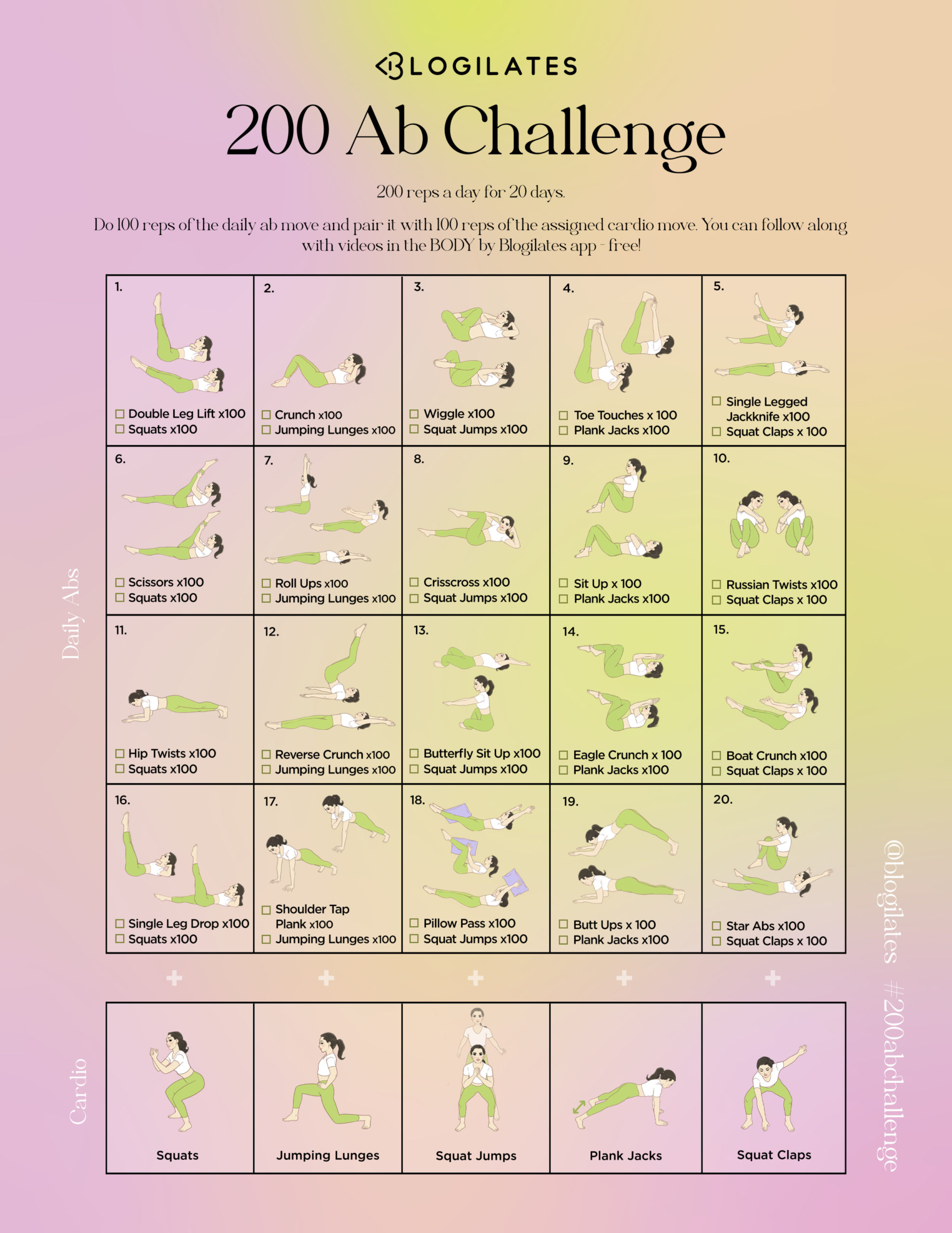 crunch challenge calendar
