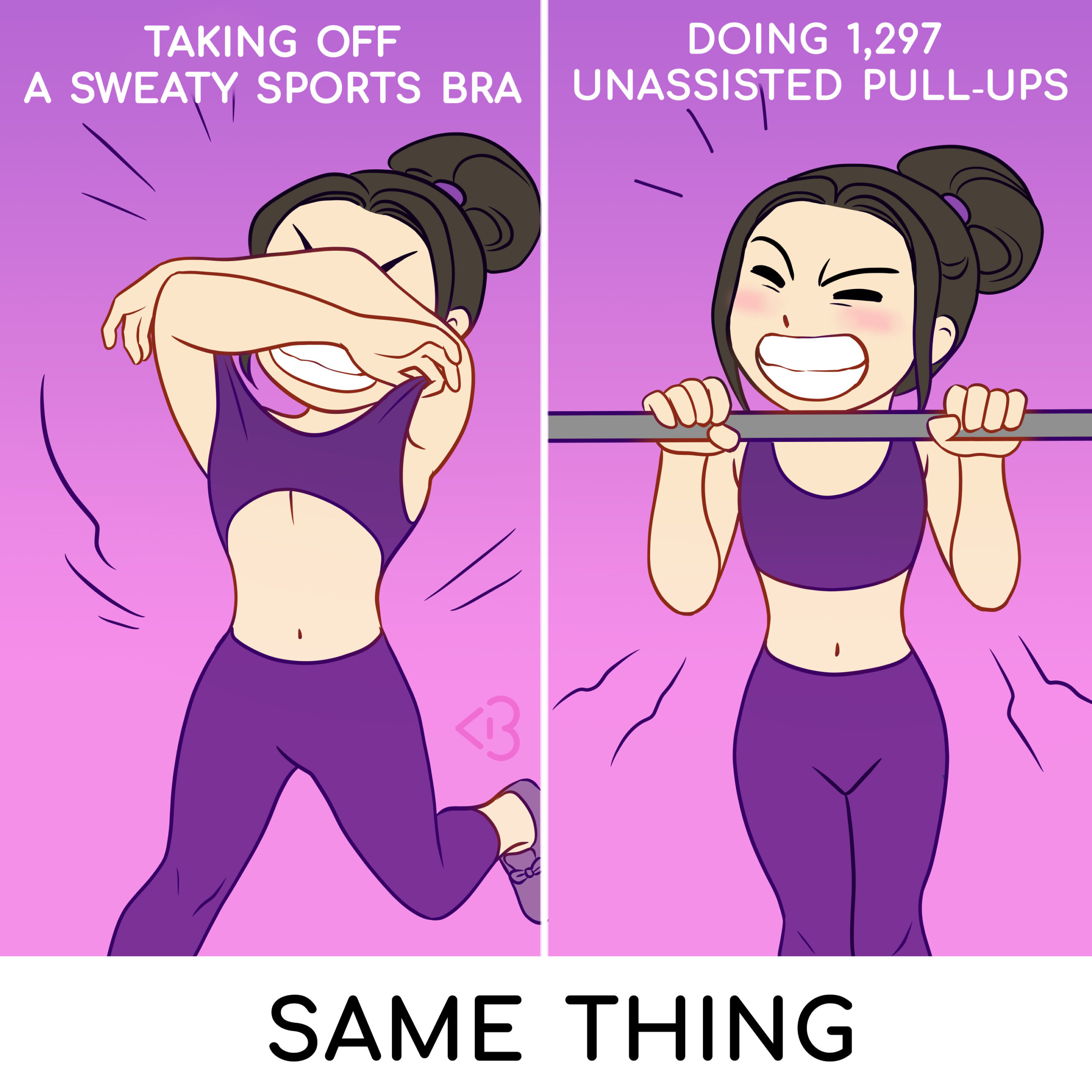 The Struggle is Real: Taking off a sweaty sports bra