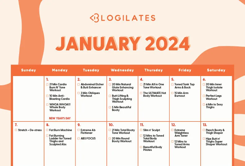 The Blogilates January 2024 Workout Calendar!! - Blogilates