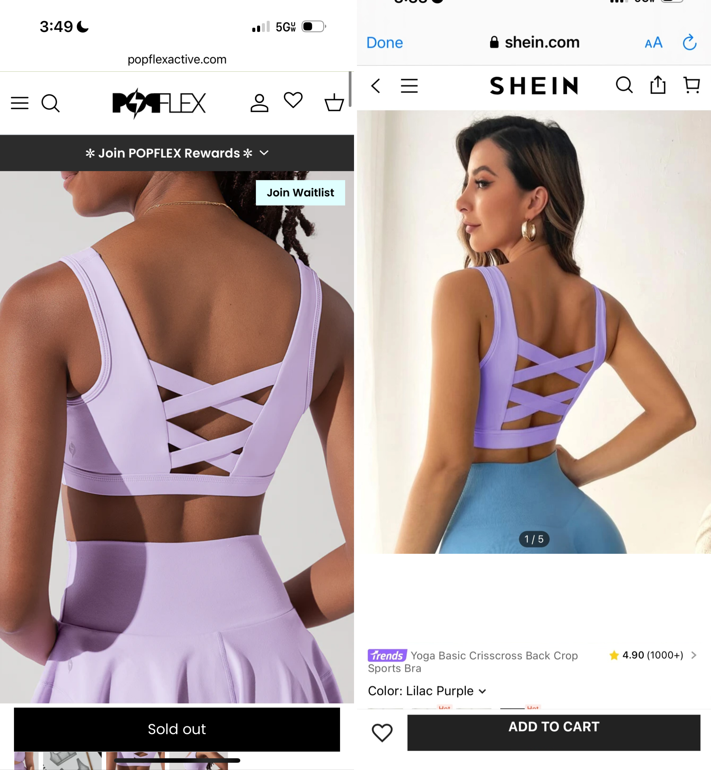 popflex corset bra shein stealing designs