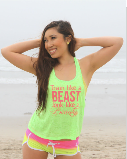 cassey ho motivational tank train like a beast look like a beauty